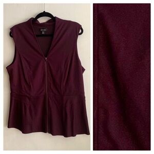 LE CHATEAU Aubergine (purple/ burgundy) Stretchy Zip Up Vest Top!!! Top Quality!
